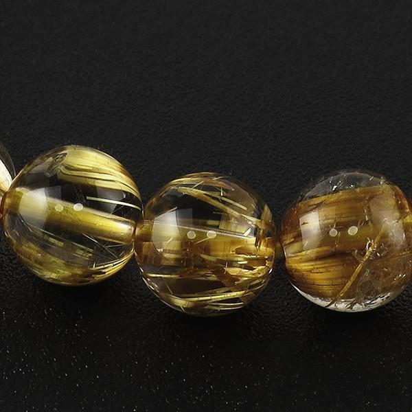 金針 ルチルクオーツ 数珠 ブレスレッド タイチンルチルクオーツ 9mm 