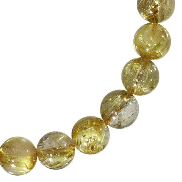 金針ルチルクオーツ 数珠 ブレスレッド 最高級 10A 10mm 18cm