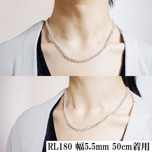 チェーンネックレス シルバー ペンダントチェーンのみ 甲丸 ロール 60cm 幅5.5mm メンズ レディース シルバー925 おしゃれの画像