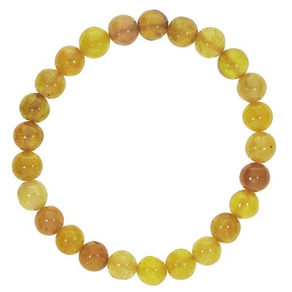 イエローサファイア 数珠 ブレスレッド 7.3mm 17.5cm 誕生石 9月