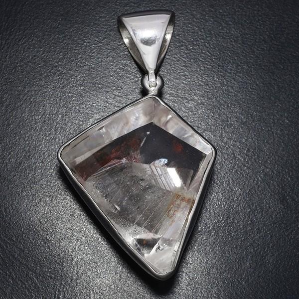 貫入水晶 ペンダントヘッド シルバー カット 誕生石 4月 天然石 パワーストーン ペンダント クォーツインクォーツ 貫入 水晶_1