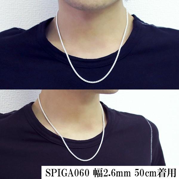 未使用☆純銀スピカチェーンネックレス☆60センチ シルバーチェーン ネックレス チェーン スピガチェーン 幅2.6mm
