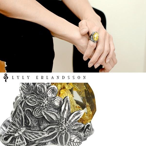 LYLY ERLANDSSON リング メンズ レディース ブランド 指輪 シルバー the WINTER Gold Leaf 金箔 7-25号 ウィンター シルバー925 リリーエルランドソンの画像