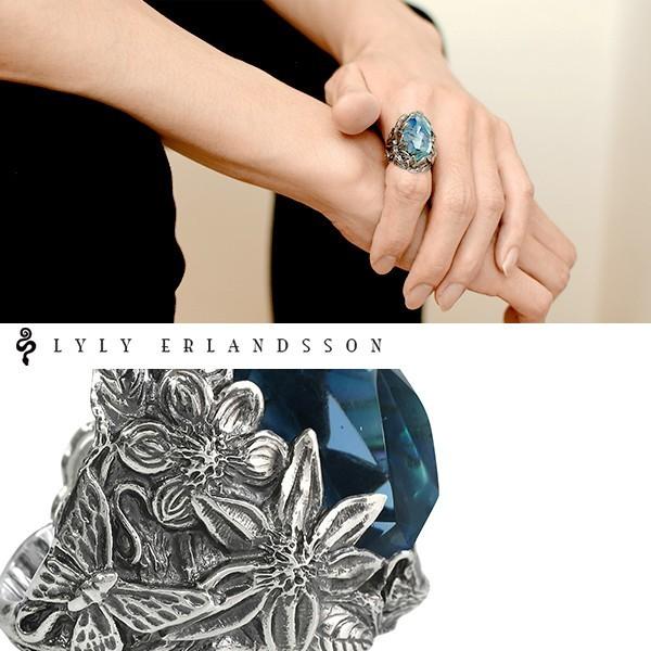 LYLY ERLANDSSON リング メンズ レディース ブランド 指輪 シルバー the WINTER Shell Plate aqua blue 7-25号 ウィンター リリーエルランドソンの画像
