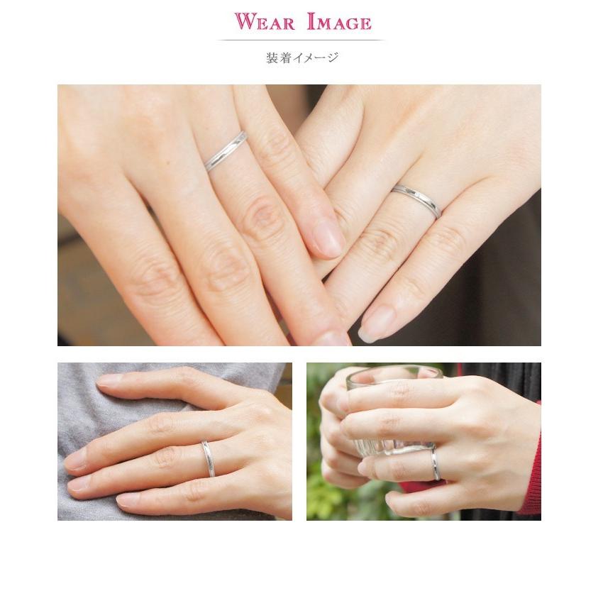 結婚指輪 プラチナ マリッジリング 天然ダイヤモンド ローズサファイア ペアリング プチマリエの画像