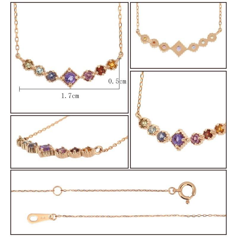 アミュレット ネックレス レディース ピンクゴールド 18金 K18 天然石 誕生石 ブルートパーズ 人気の画像