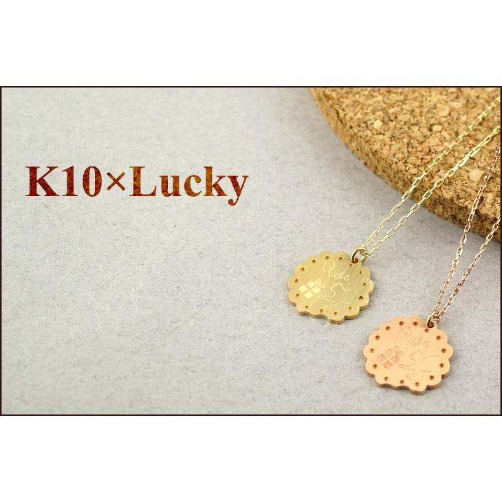 ビスケット ネックレス ゴールド レディース 10金 K10 プレート