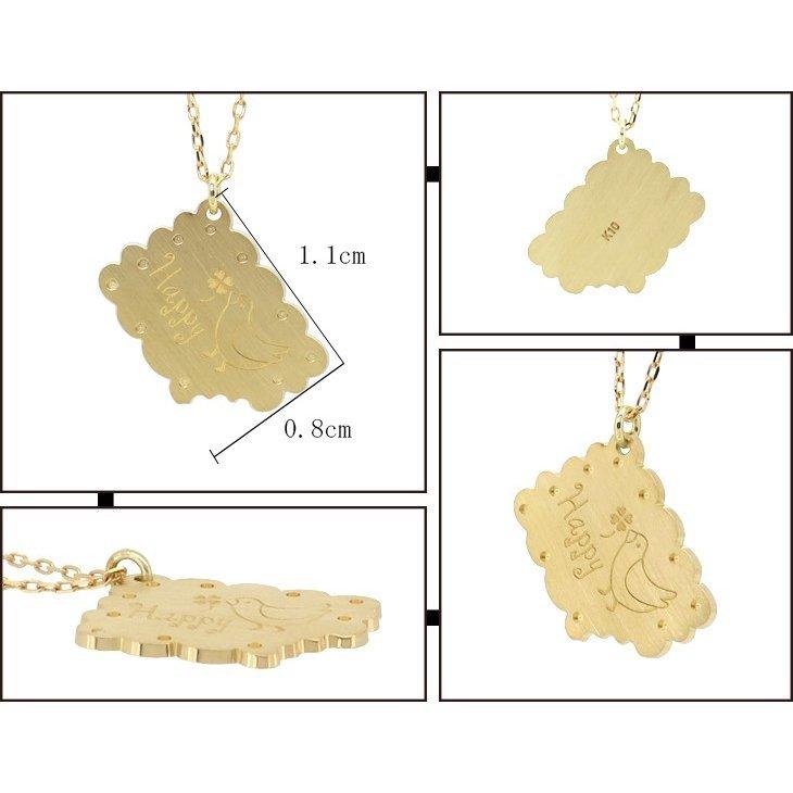ゴールドネックレス ビスケット ネックレス ゴールド レディース 10金 K10 プレート