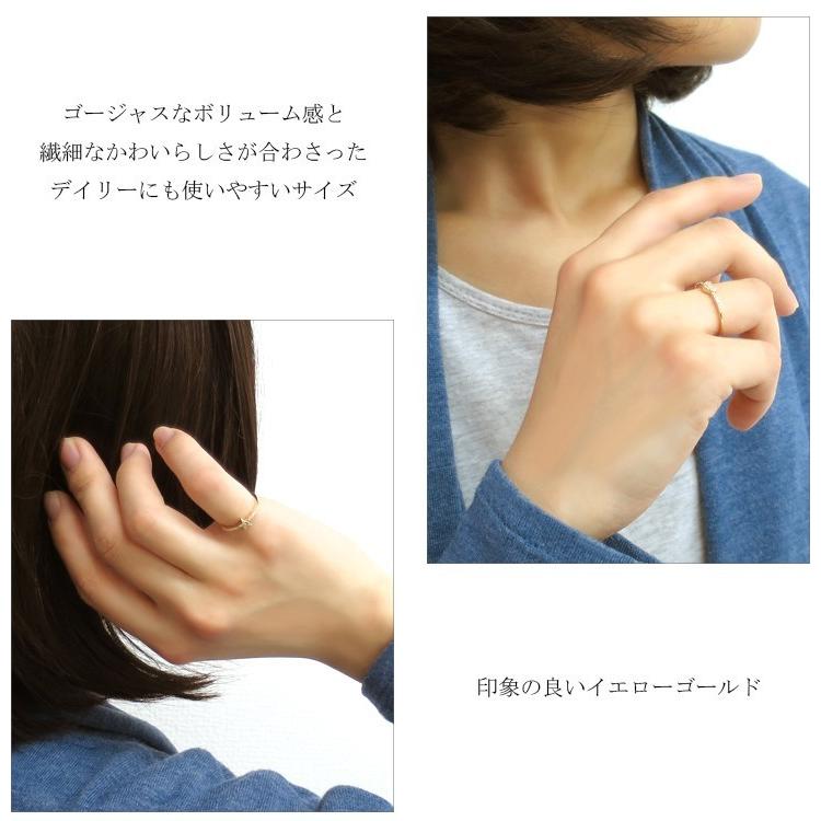 パヴェ ダイヤモンド ピンキー リング レディース 10金 K10 ゴールド 1
