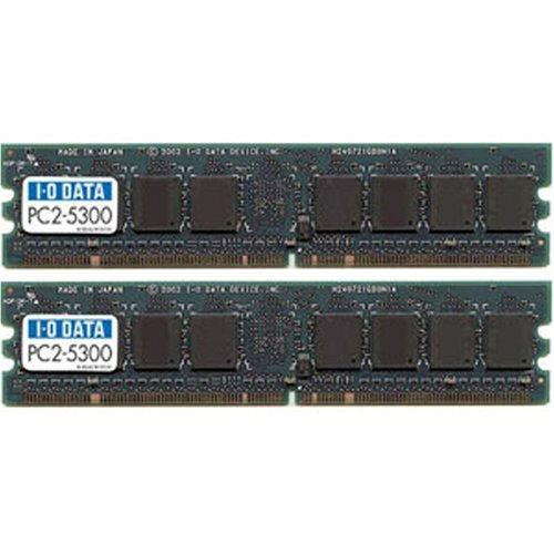 I-O DATA デスクトップ用 DDR2 メモリー 4GB (2GBx2) PC2-5300 (DDR2-667) DIMM DX667-2Gx2