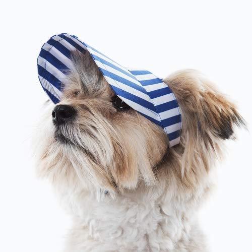 愛犬ストライプサンバイザー ドックウェア 犬帽子 犬夏帽子 犬用日焼け防止 犬日よけ帽子 S Blue X07pwskq All Box 通販 Yahoo ショッピング