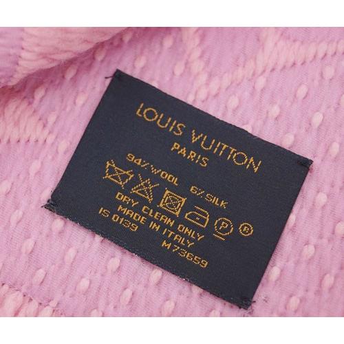 ルイヴィトン M73659 マフラー ヴィトン LV エシャルプ・ロゴマニア ウール/シルク ピンク LOUIS VUITTON｜all-brand｜05