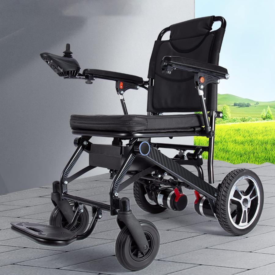 【新品 未使用 日本製】 電動車椅子、軽量炭素繊維アルミニウム合金フレーム 300W モーター 20AH リチウム電池 折りたたみ式スマートブレーキ電動車椅子 【XUR2338963599】(81598円)