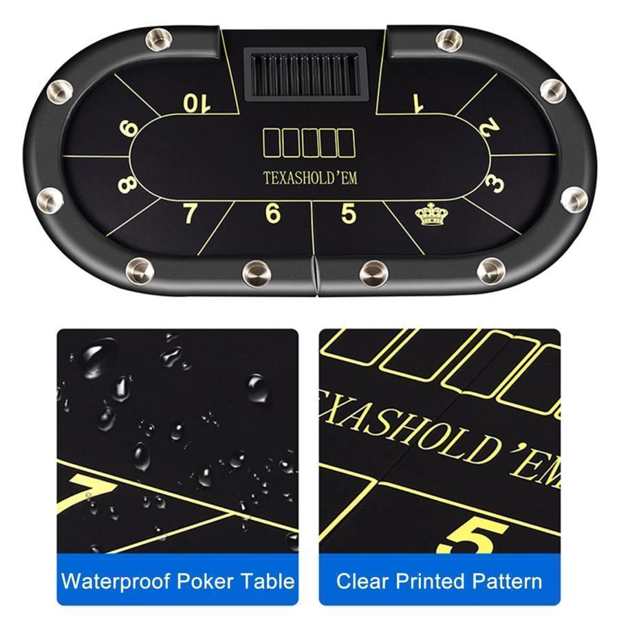 26【新品未使用】 折りたたみ式ポーカーテーブル 楕円形 ポーカーテーブル テキサスホールデムポーカーテーブル、アップグレードされたパッド入りレールとステンレススチールカッ 【VQL1196500777】(41742円)