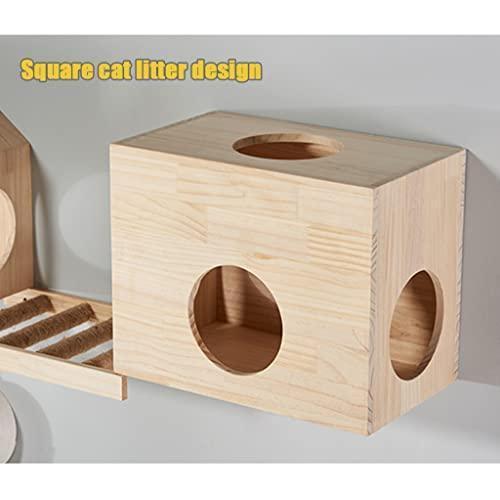 大型高級ペット猫アクティビティ家具壁掛け無垢材猫登山フレーム猫引っかき柱猫巣ジャンプ台登山ラダー吊り橋猫ラックセット Y2277043730(20152円)