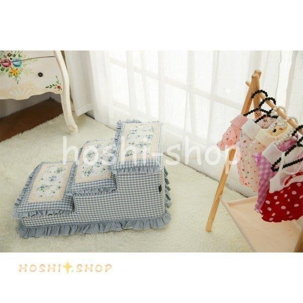 ペット 犬 猫 階段 ステップ 段差移動 補助階段 柔らかい クッション 3段 無地 チェック柄 ドット柄 フリル 花柄 レース ドッグ キャット ホワイト ペット 階段 ステップ 段差移動 補助階段 柔らかい クッション 3段 無地 チェック柄 ドット柄 フリル 花柄 レース ドッグ キャット ホワイト