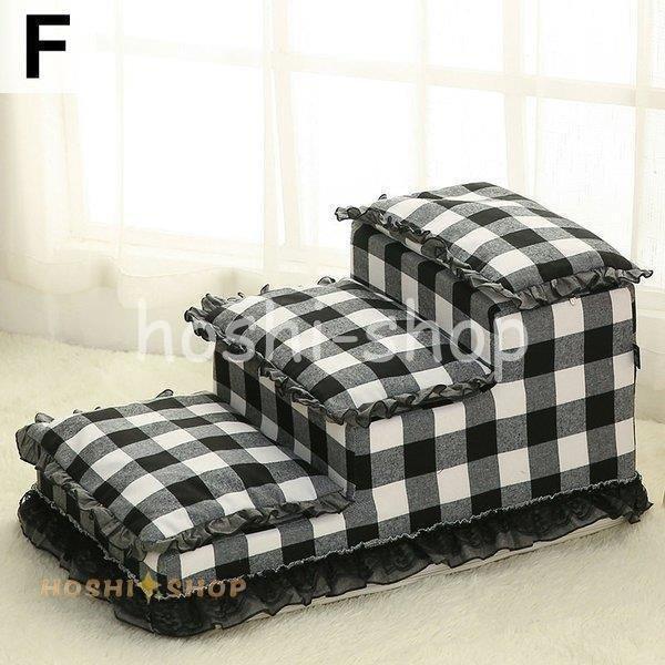 ペット 犬 猫 階段 ステップ 段差移動 補助階段 柔らかい クッション 3段 無地 チェック柄 ドット柄 フリル 花柄 レース ドッグ キャット ホワイト ペット 階段 ステップ 段差移動 補助階段 柔らかい クッション 3段 無地 チェック柄 ドット柄 フリル 花柄 レース ドッグ キャット ホワイト