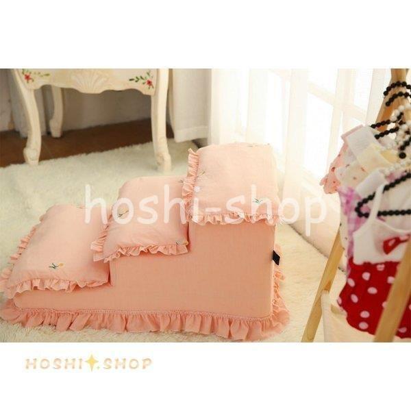 ペット 犬 猫 階段 ステップ 段差移動 補助階段 柔らかい クッション 3段 無地 チェック柄 ドット柄 フリル 花柄 レース ドッグ キャット ホワイト ペット 階段 ステップ 段差移動 補助階段 柔らかい クッション 3段 無地 チェック柄 ドット柄 フリル 花柄 レース ドッグ キャット ホワイト N1403478235(12421円)