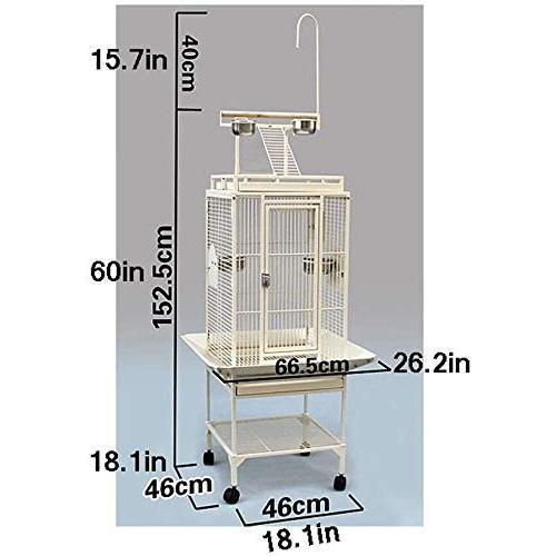 鳥籠 鳥かご イージーホーム、屋外の鳥かご、ヴィラガーデンの装飾鳥籠 バードゲージ 小動物の家 巣箱大ローリングメタルバードケージオウムインコオカメインコ ホーエイ 半月スタンド F1922550825(17015円)