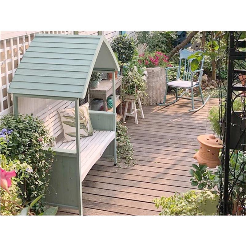 新品未使用！ ベンチ あずまや 亭 屋根 屋外 庭 ガゼボベンチ 日よけ 雨よけ 天然杉材 ダブル カジュアル 120.5*76*170cm 組立品 【LWH1265611343】(44154円)