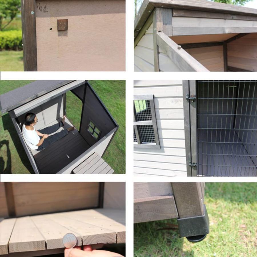 ペットケージ 犬用サークル 中、大型犬 ケージ ，無垢材の犬小屋 屋外の木造犬小屋 大型犬小屋 屋外防水犬小屋 (Size : 84*74*80cm) 