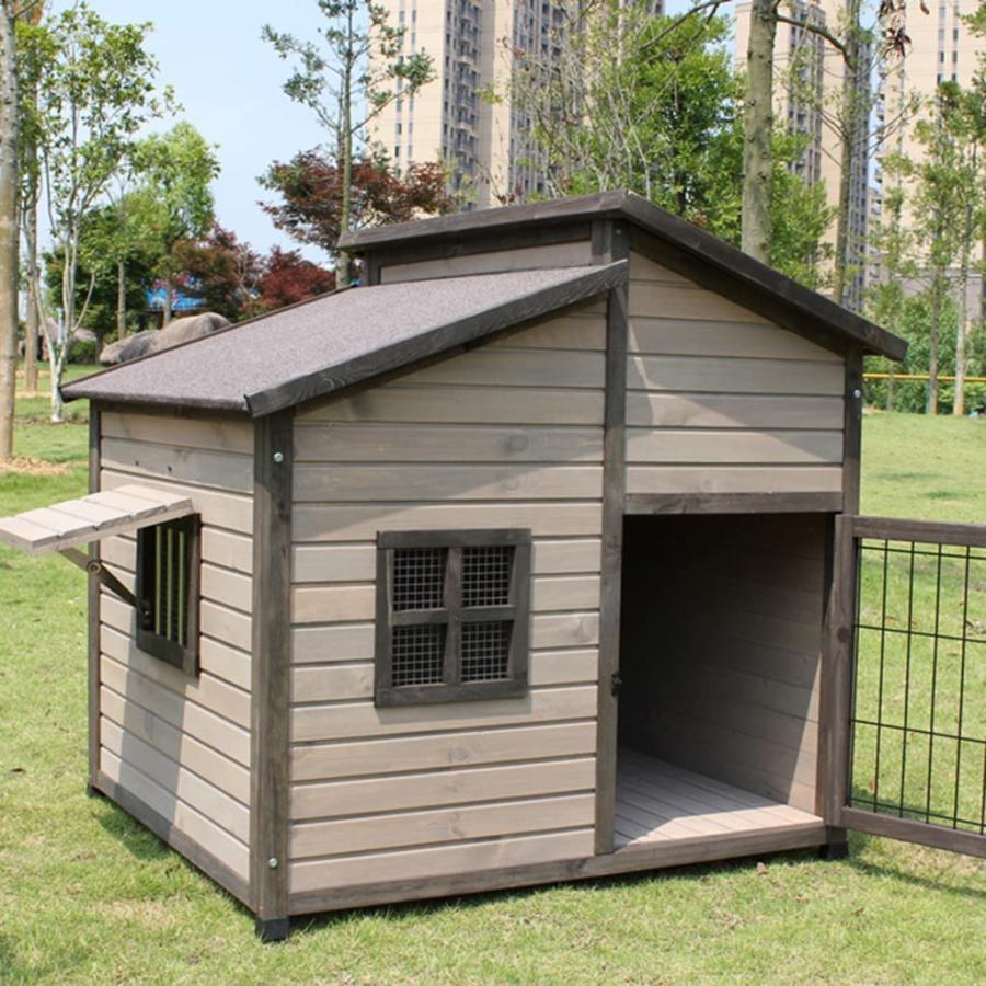 ペットケージ 犬用サークル 中、大型犬 ケージ ，無垢材の犬小屋 屋外の木造犬小屋 大型犬小屋 屋外防水犬小屋 (Size : 84*74*80cm) 