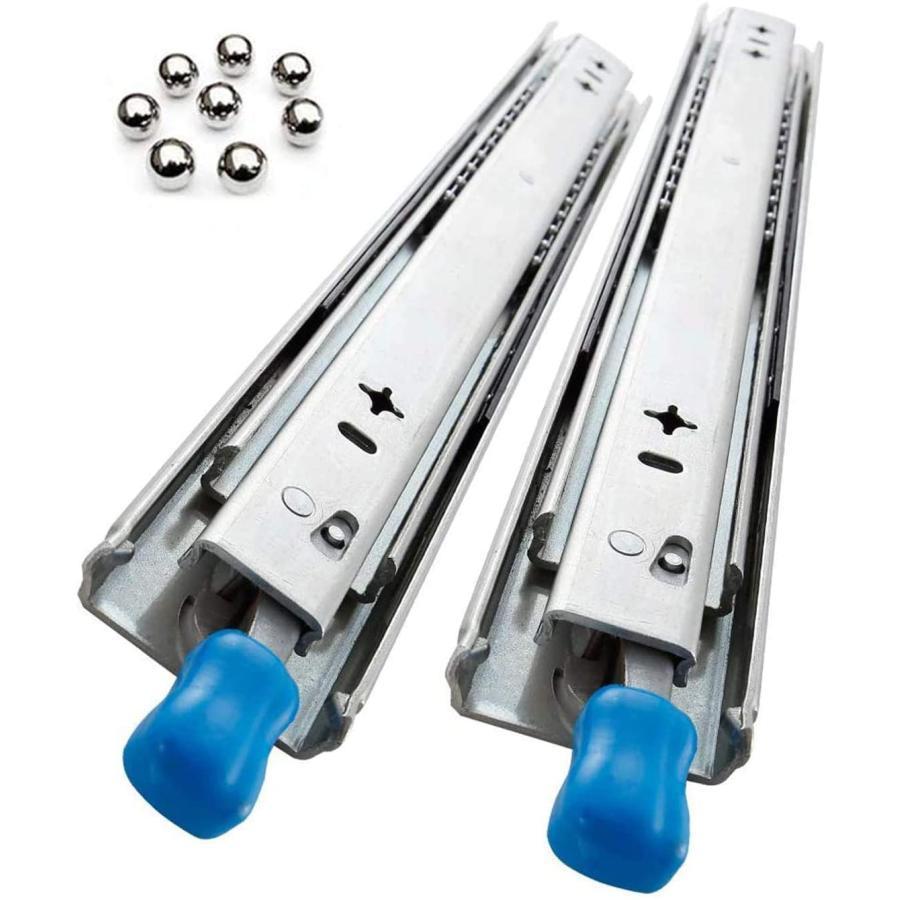 Drawer Slides ロック付 超重量用 スライドレール 耐荷重120kg 3段引 横付 完全スライド 300mm/400mm