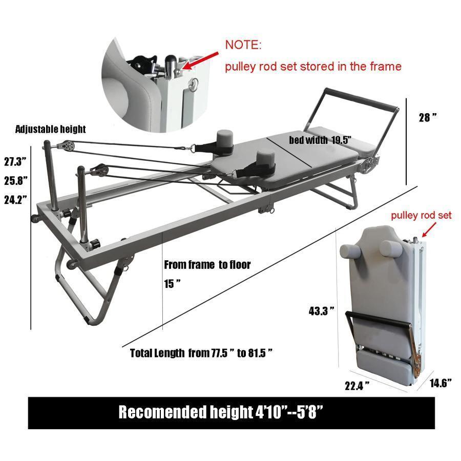 ピラティスリフォーマーマシン 家庭用 折りたたみ式ピラティス 筋力トレーニング用