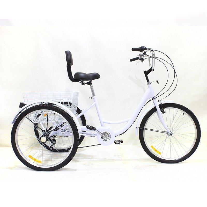 大人用三輪車 24インチ 7スピード 3輪自転車 大人用 三輪自転車 トライク マンパワーペダル 三輪車 男性女性向け 買い物かご付き 大人用三輪車 24インチ 7スピード 3輪自転車 大人用 三輪自転車 トライク マンパワーペダル 三輪車 男性女性向け 買い物かご付き