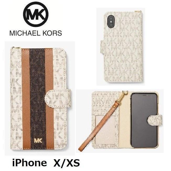 マイケルコース Michael Kors Iphone ロゴストライプ リストストラップ 手帳型 バニラ アーコン 0677 0043 All For You 通販 Yahoo ショッピング