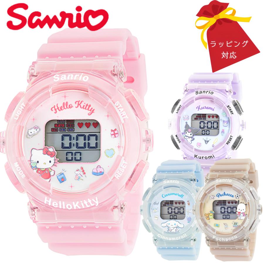 キティちゃん ホワイト デジタル Gショック風 サンリオ 腕時計 限定 海外 コ BABY-G×ハローキティのコラボ腕時計、顔が浮かび上がるバックライト