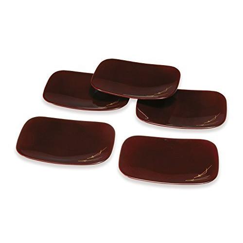 売り切れ必至 紀州のぬりもの 銘々皿 長角形 5 3 松葉 溜塗 5枚 セット 22 62 6 揃 和菓子 漆器 紀州塗り おしゃれ お皿 年最新海外 Www Aqtsolutions Com