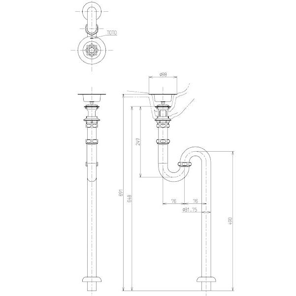 TOTO TOTO排水金具32mm・SトラップT6SMR 送料無料 : みずらいふ TOTO TOTO排水金具32mm・SトラップT6SMR 送料無料 : みずらいふ