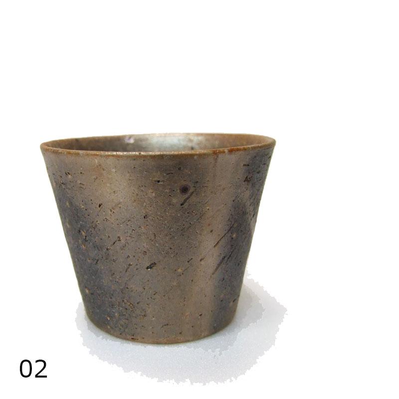 備前焼 ぐい飲み Quiet House 青備前 まっすぐおちょこ 独特な