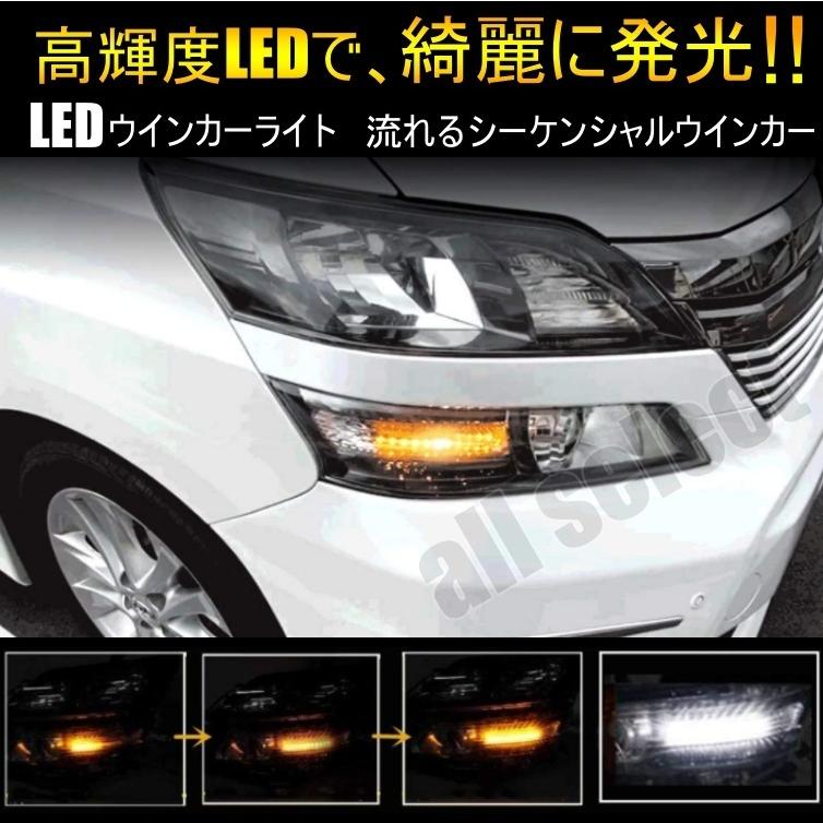 トヨタ ヴェルファイア 20系 車種専用設計 LEDポジションランプ 流れる 