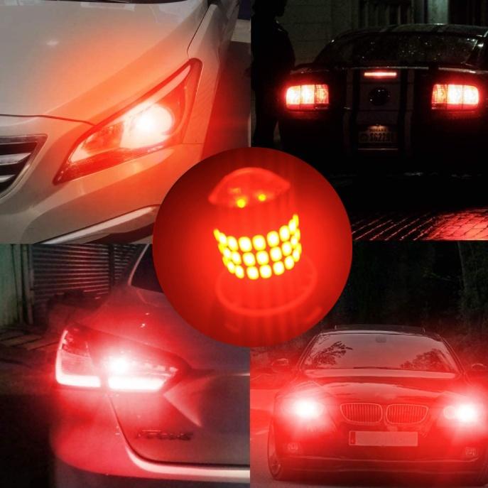 高輝度 LED S25 ダブル 78連 ブレーキランプ テールランプ 赤 レッド 高輝度SMD ストップランプ 無極性 4個セット |  | 11