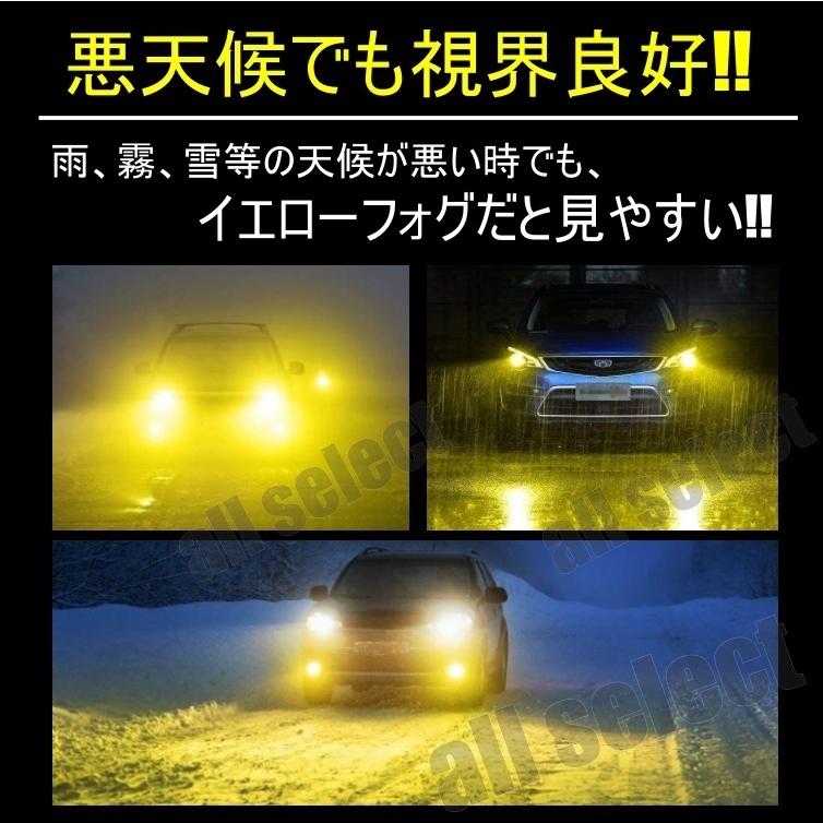 LED フォグランプ レモンイエロー HB4 2個セット 16000lm