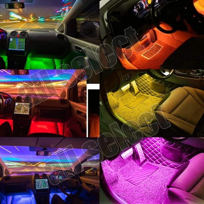 LED ライト イルミネーション 5050RGB 12LED×4本 48LED 高輝度フットライト 車内装飾 Bluetooth USB式 APPコントロール 1600万以上配色 |  | 11