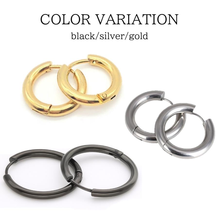 ピアス レディース メンズ つけっぱなしにできる 金属アレルギー対応 フープ リング キャッチなし サージカルステンレス |  | 05