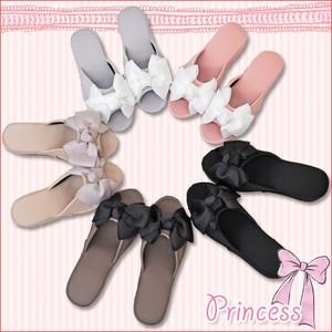 今季ブランド スリッパ リボン ヒール付き かわいい 5色 ルームシューズ