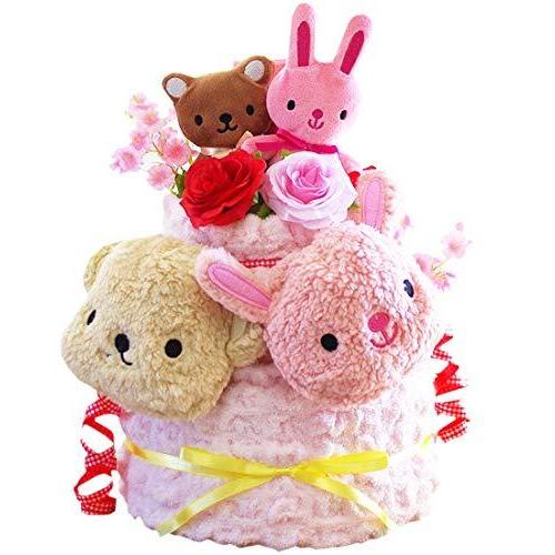 代引不可 おむつケーキ もこもこ うさくまw ピンク 出産祝い オムツケーキ 男の子 女の子 パンパースはじめての肌への 海外正規品 Atempletonphoto Com