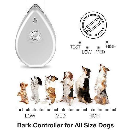 自動吠え防止装置、屋内犬の吠え防止樹皮ボックス安全な抑止力、4つの調整可能な超音波レベル制御を備えた犬の吠え制御装置　(Silver)