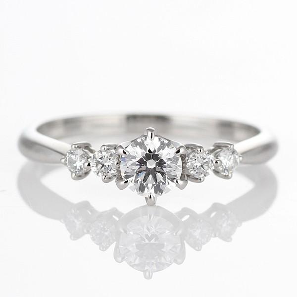 婚約指輪 エンゲージリング ダイヤモンド プラチナ リング メレ  