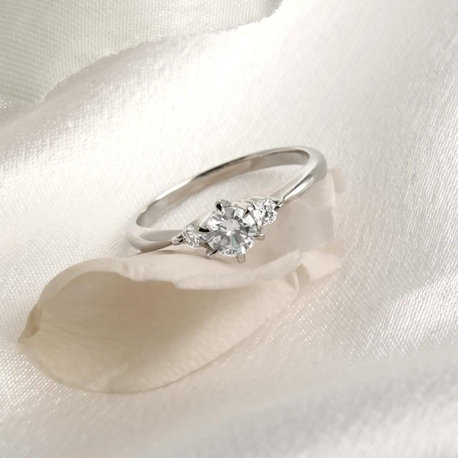 婚約指輪 格安 ダイヤモンド プラチナ エンゲージリング 0.2ct 鑑別書付  プレゼント オーダーの画像