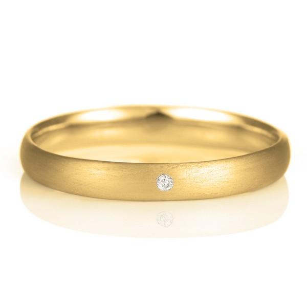結婚指輪 マリッジリング 18金 ゴールド つや消し マット 甲丸 天然石