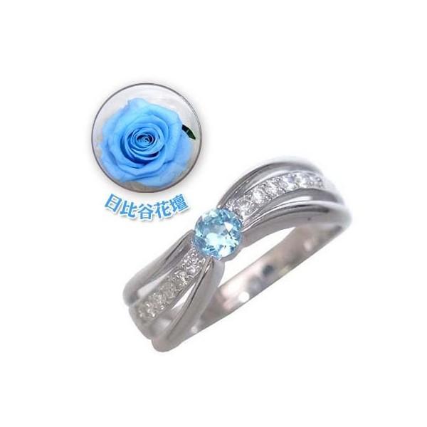 贅沢品 allアル11月誕生石K18ピンクゴールド ブルートパーズリング