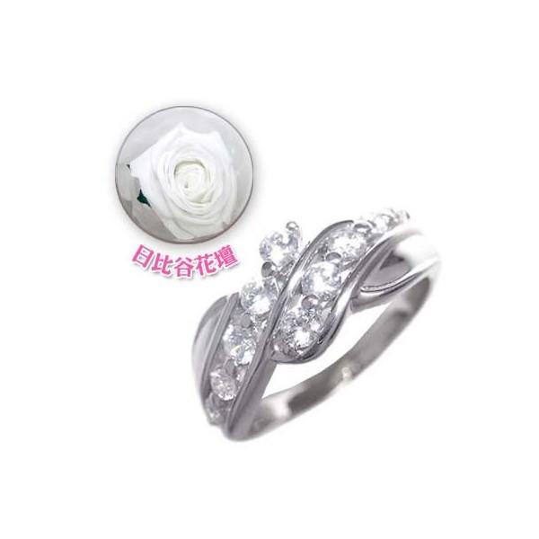 4月誕生石結婚10周年記念 プラチナ ダイヤモンドリング 日比谷花壇誕生色バラ付 オーダー