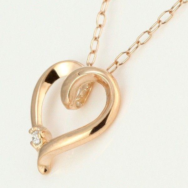 ネックレス レディース 天然石 ダイヤモンド ピンクゴールド K10