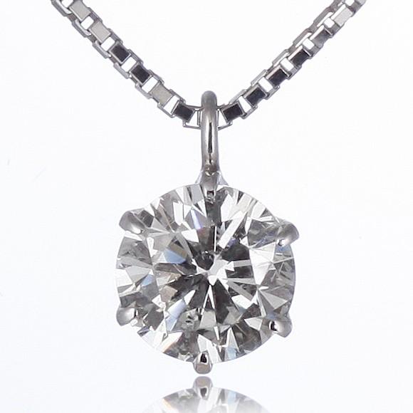 ダイヤモンド ネックレス 1カラット 鑑別書付 一粒 1ct プラチナ900