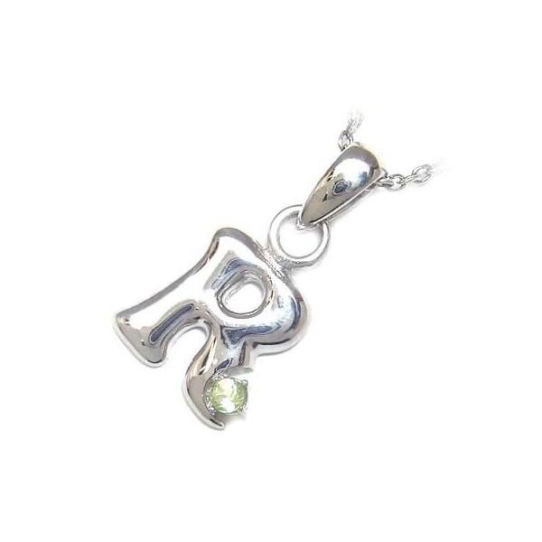 イニシャル R イニシャル 8月誕生石ペリドットペンダントネックレスCanCam掲載 オーダー